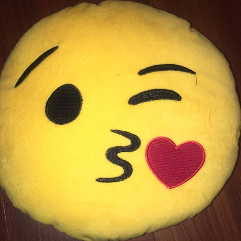 Kiss Face Emoji Pillow 😘